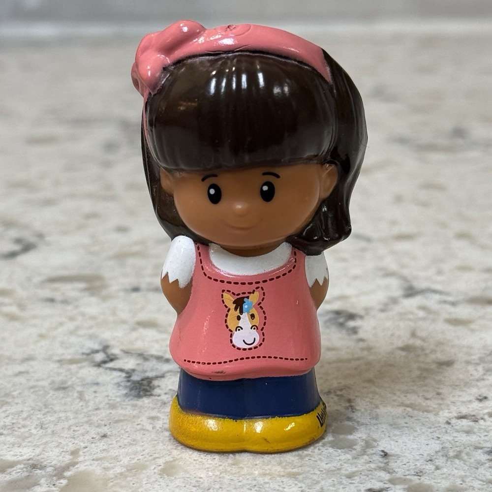 Fisher Price Little People Mia Girl Zoo Brown Hair Horse Pink Shirt 2012 2017